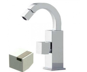 Смеситель Bandini Ice Cube 752220SN01LR для биде, матовый никель/ручка белый дуб