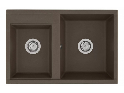 Кухонная мойка Акватон Делия 78 DBL 1A723132DE280 78 x 52 x 21.8 см, кофе