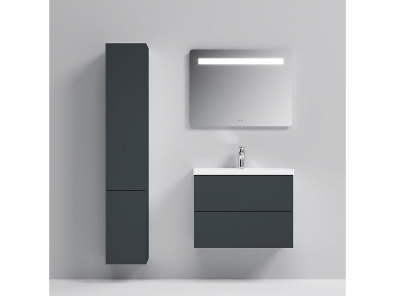 Купить Тумба под раковину Am.Pm Gem M90FHX07522GM, подвесная, 75 см, 2 ящика push-to-open, графит матовый