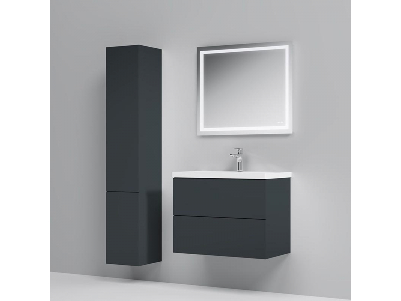 Купить Тумба под раковину Am.Pm Gem M90FHX07522GM, подвесная, 75 см, 2 ящика push-to-open, графит матовый