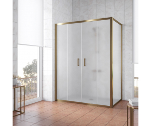 Душевой уголок Vegas Glass Z2P+ZPV, 180 x 100 x 190 см, профиль бронза, стекло сатин