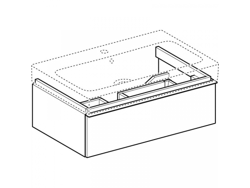 Купить Тумба под раковину Geberit iCon 840277000, 75 см, цвет платиновый