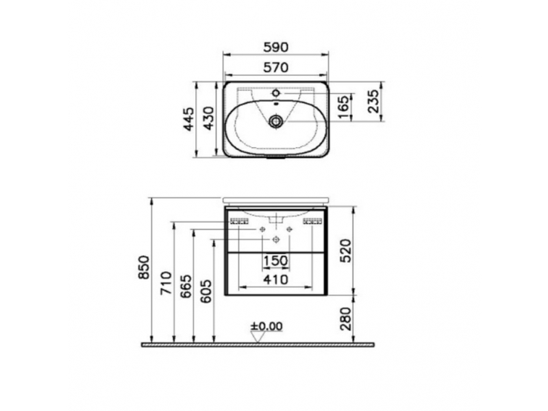 Купить Тумба с раковиной Vitra Nest Trendy 60 см с LED подсветкой и датчиком движения, 56144