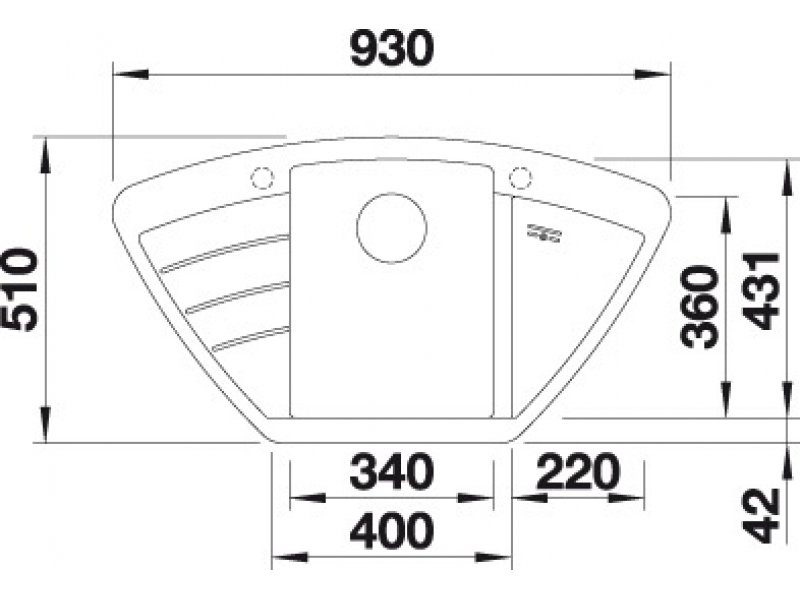 Купить Мойка Blanco Zia 9E 515074 кофе, 93 x 51 см