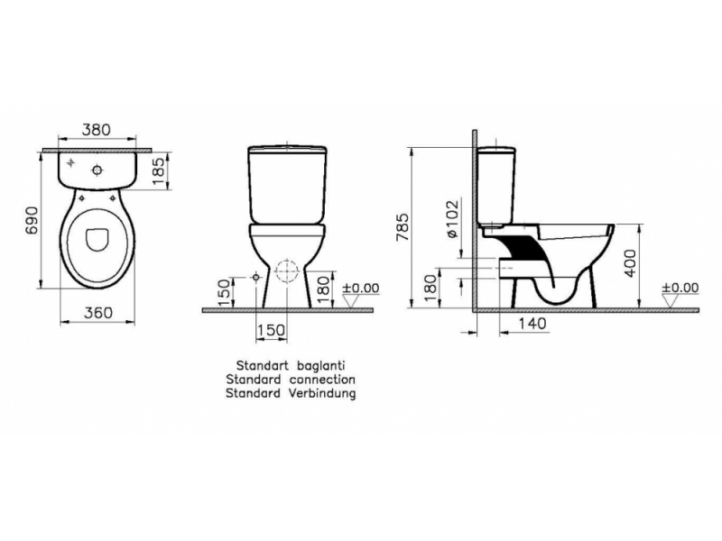 Купить Напольный унитаз Vitra Normus 5111B003-0075