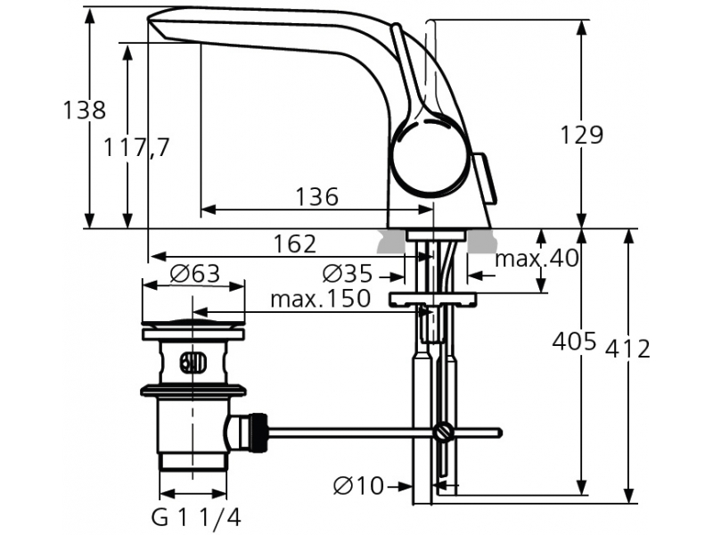 Купить Смеситель Ideal Standard Melange A4258AA для раковины