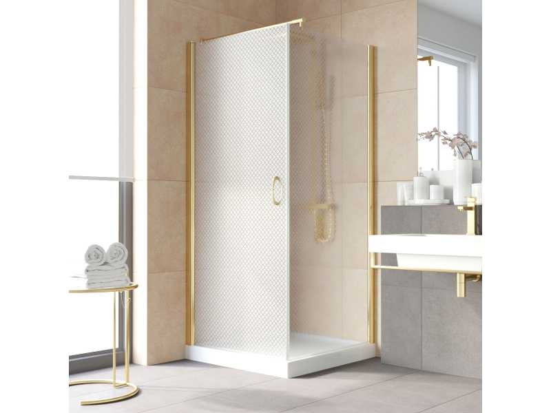 Купить Душевой уголок Vegas Glass EP-Fis Lux, 120 x 80 x 199.5 см, профиль золото, стекло ретро