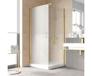 Душевой уголок Vegas Glass EP-Fis Lux, 120 x 80 x 199.5 см, профиль золото, стекло ретро