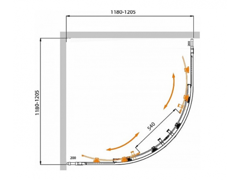 Купить Душевой уголок Cezares Molveno-R-22-100+20-P-Cr, 120 x 120 x 190 см, стекло текстурное Punto, хром