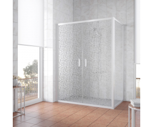 Душевой уголок Vegas Glass Z2P+ZPV, 170 x 80 x 190 см, профиль белый, стекло фея