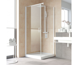 Душевой уголок Vegas Glass EP-Fis Lux, 90 x 80 x 199.5 см, профиль белый, стекло прозрачное