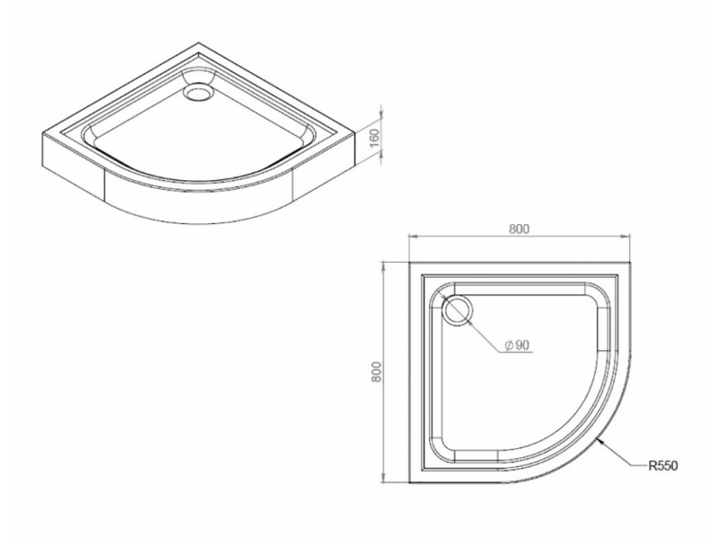 Купить Поддон для душа Am.Pm Gem 80 х 80 см, W90T-401-080W, с сифоном
