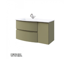 Тумба под раковину Caprigo Integra 100 INT100.1L/R, цвет B023 оливковый