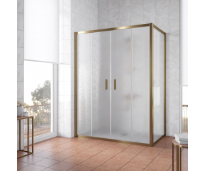 Душевой уголок Vegas Glass Z2P+ZPV, 200 x 70 x 190 см, профиль бронза, стекло шиншилла