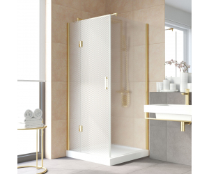 Душевой уголок Vegas Glass AFP-Fis Lux, 120 x 100 x 199.5 см, профиль золото, стекло ретро