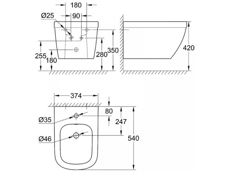 Купить Подвесное биде Grohe Euro Ceramic 39208000