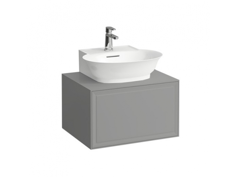 Купить Тумба под раковину Laufen New Classic 57.5 х 45.5 х 34.5 см, 4.0600.3.085.627.1, подвесная, вырез посередине, серый