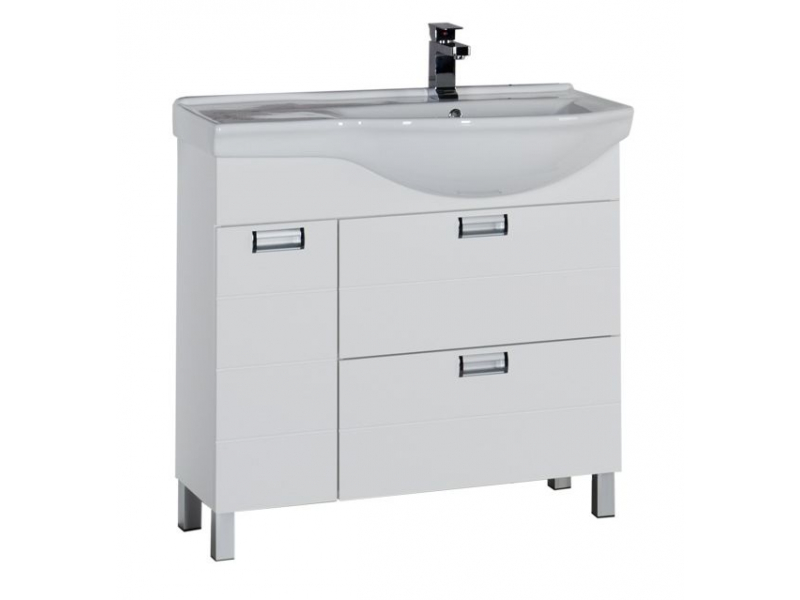 Купить Тумба под раковину Aquanet Сити 90 R (0090B-У) 00181975, цвет белый, правая
