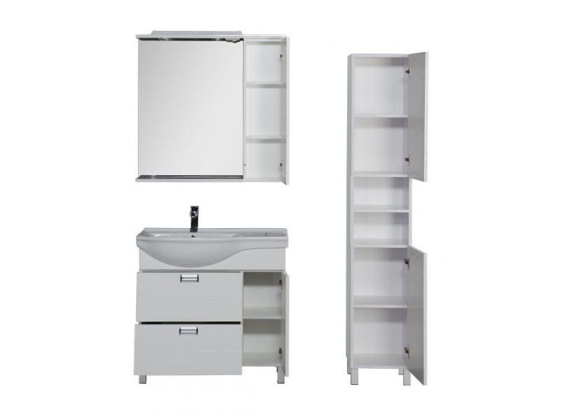 Купить Тумба под раковину Aquanet Сити 90 R (0090B-У) 00181975, цвет белый, правая