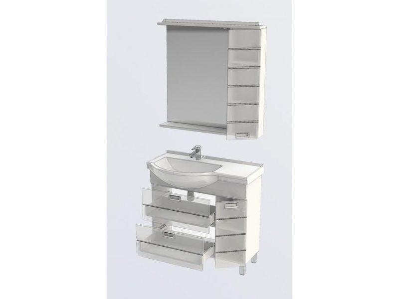 Купить Тумба под раковину Aquanet Сити 90 R (0090B-У) 00181975, цвет белый, правая