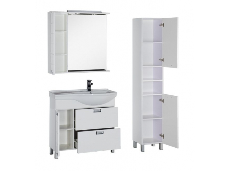 Купить Тумба под раковину Aquanet Сити 90 R (0090B-У) 00181975, цвет белый, правая