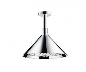Верхний душ Axor Showerpipe Front 26022000, 27,9x27,9 см, 2 режима струи, с держателем