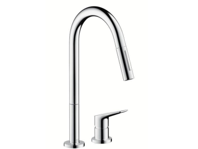 Смеситель для кухни Axor Citterio M 34822800, с выдвижным изливом, нержавеющая сталь