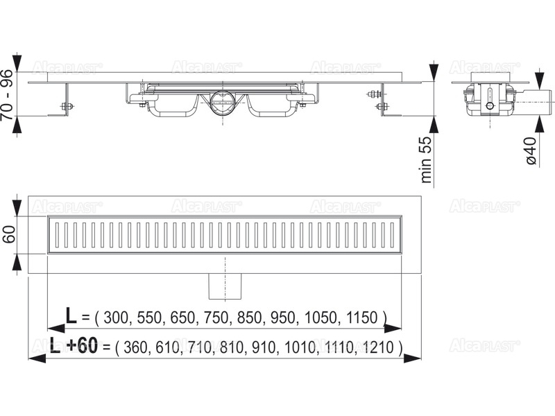 Купить Душевой лоток AlcaPlast APZ101-850