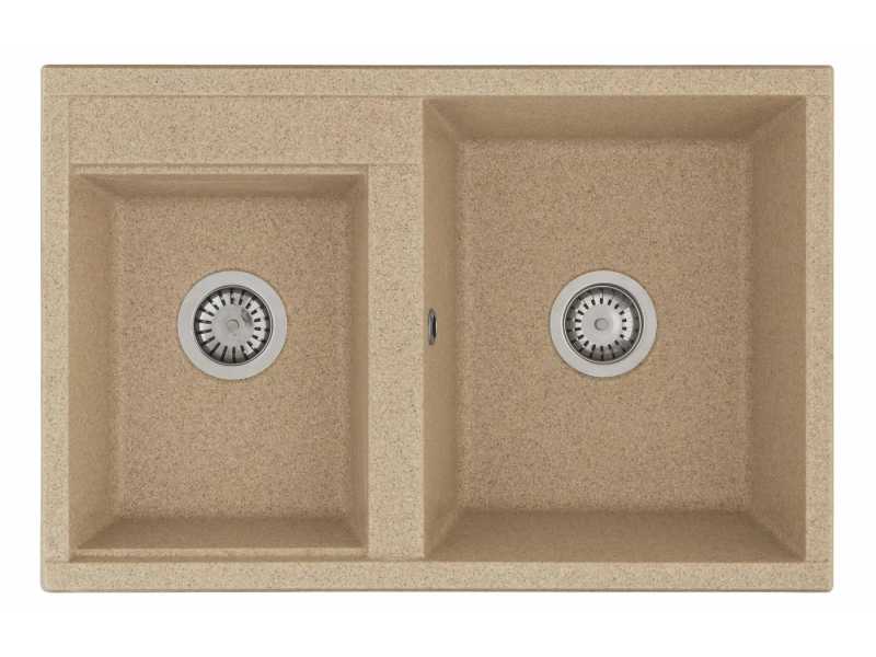 Купить Кухонная мойка Акватон Делия 78 DBL 1A723132DE220 78 x 52 x 21.8 см, песочный