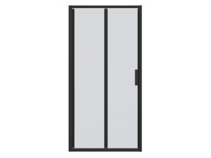 Купить Душевая дверь в нишу Bravat Black Line, 90 x 200 см, складная, стекло прозрачное, профиль черный, BD100.4121B