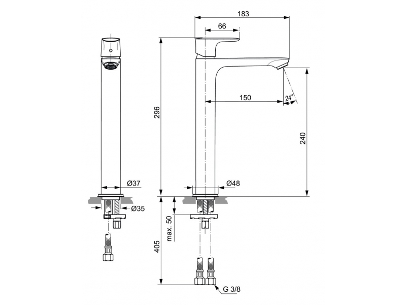 Купить Смеситель Ideal Standard Connect Air Vessel для раковины, хром, A7027AA