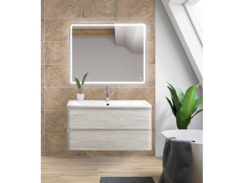 Купить Тумба под раковину BelBagno Albano-1000 ALBANO-1000-2C-SO-RVB искусственный камень, цвет бежевый