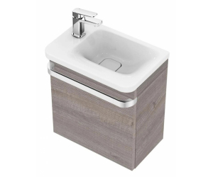 Тумба под раковину Ideal Standard Tonic II Guest 45 см, подвесная, левая, светло-серое дерево, R4318FE