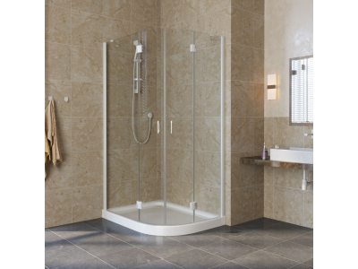 Душевой уголок Vegas Glass AFS-F Lux, 110 x 100 x 189.5 см, профиль белый, стекло прозрачное