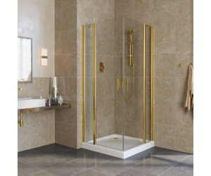 Душевой уголок Vegas Glass EFA Lux, 90 x 90 x 199.5 см, профиль золото, стекло прозрачное