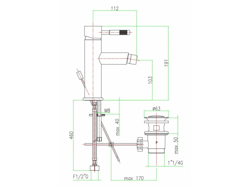 Купить Смеситель Fiore Xenon для биде, хром, 44CR5371