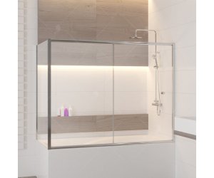 Шторка на ванну RGW SC-82, 04118258-11, 150 x 80 x 150 см стекло прозрачное, хром