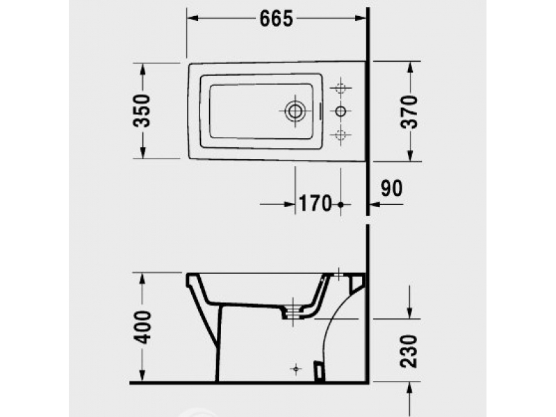 Купить Биде Duravit 2nd floor 013710 00 00 напольное