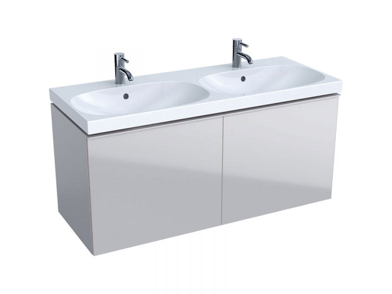 Купить Тумба под раковину Geberit Acanto 500.613.JL.2, 119 см, с сифоном, цвет песочно-серый