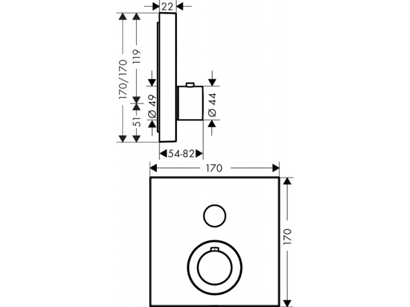 Купить Смеситель Axor ShowerSelect 36714000, термостатический