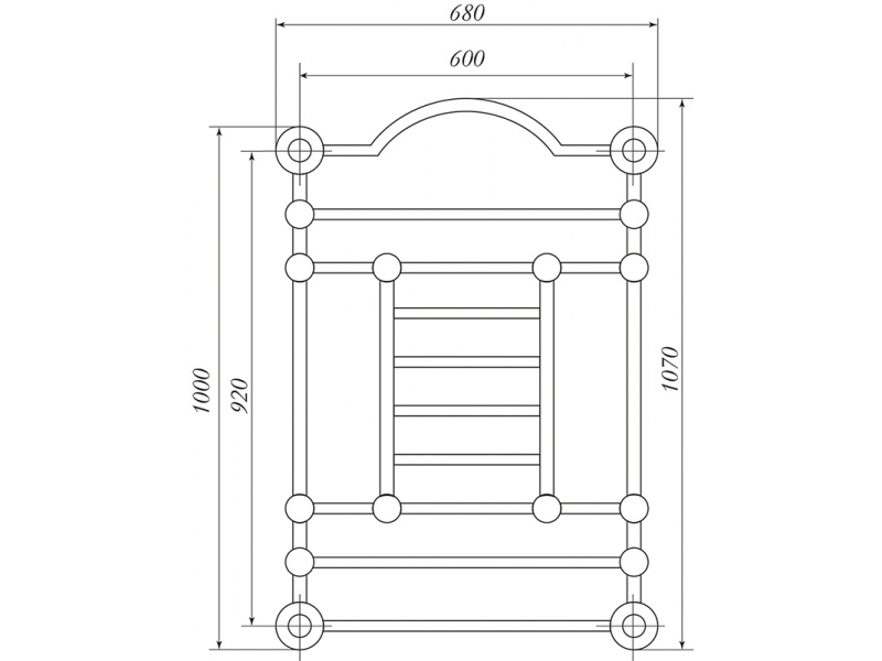 Купить Полотенцесушитель Migliore Edward h93 ML.EDW-HY.610 водяной, 60 x 107 см, золото