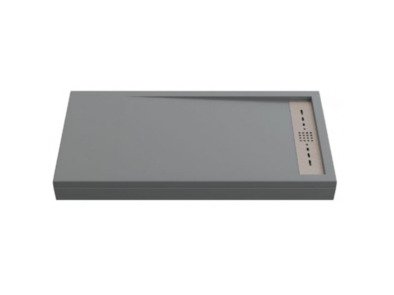 Купить Поддон литьевой Bas Stella 100 x 80 см, ЛП00134, серый (cement grey)