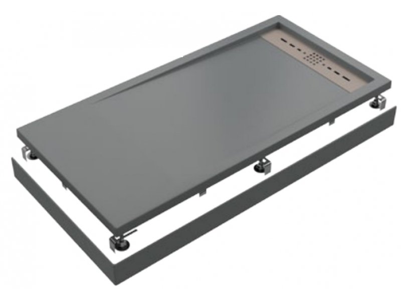 Купить Поддон литьевой Bas Stella 100 x 80 см, ЛП00134, серый (cement grey)