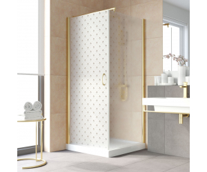 Душевой уголок Vegas Glass EP-Fis Lux, 120 x 80 x 199.5 см, профиль золото, стекло флёр-де-лис