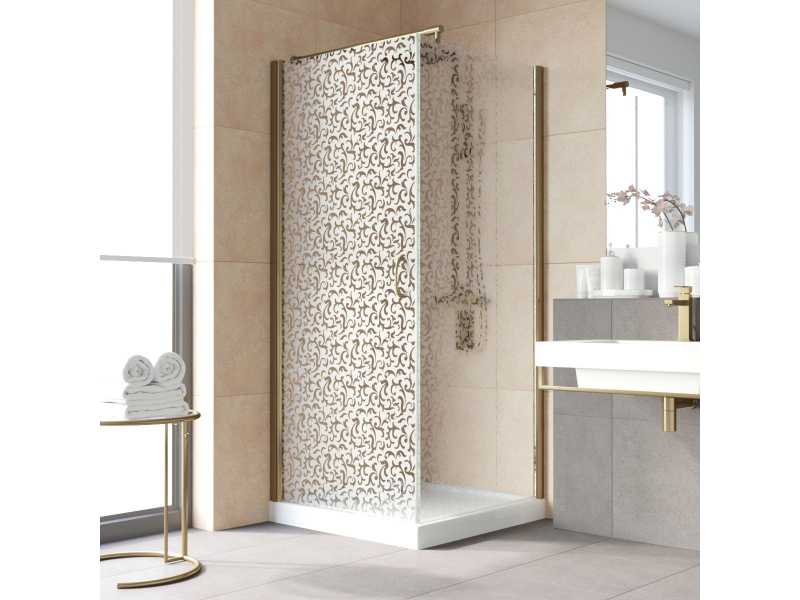 Купить Душевой уголок Vegas Glass EP-Fis Lux, 90 x 100 x 199.5 см, профиль бронза, стекло фея