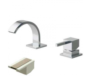 Смеситель Bandini Ice Cube 2 752920SN05LR для биде, матовый никель/ручка белый дуб