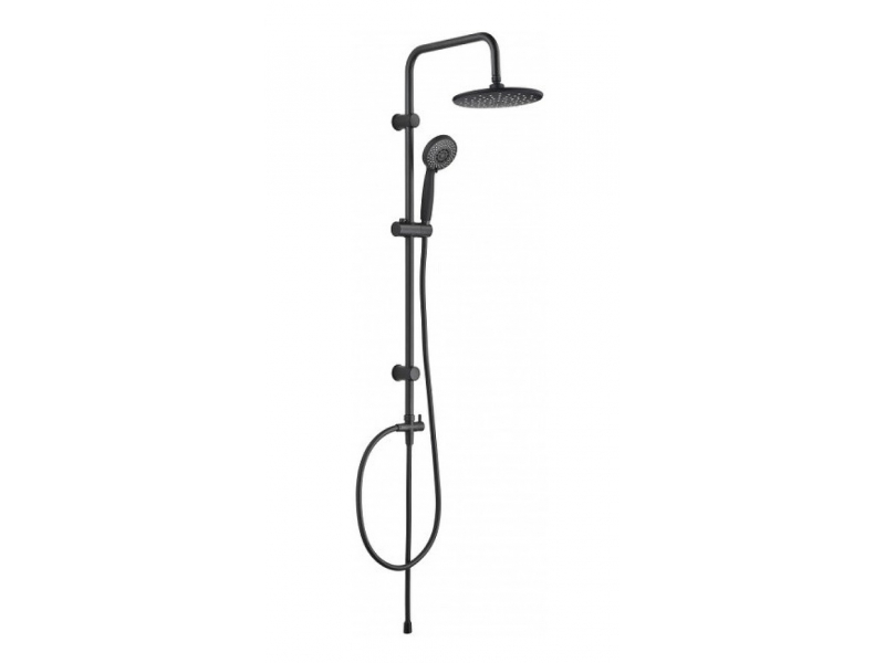 Купить Душевая колонна Aquanet Passion R AF300-70-R-B верхний душ круглый 25 см, черный матовый, 261836