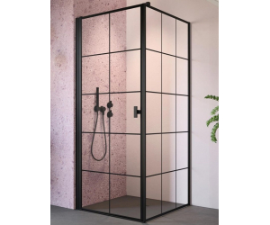 Душевой уголок Radaway Nes 8 Black KDJ I Factory, 90 x 75 см, левая дверь, стекло Factory, профиль черный