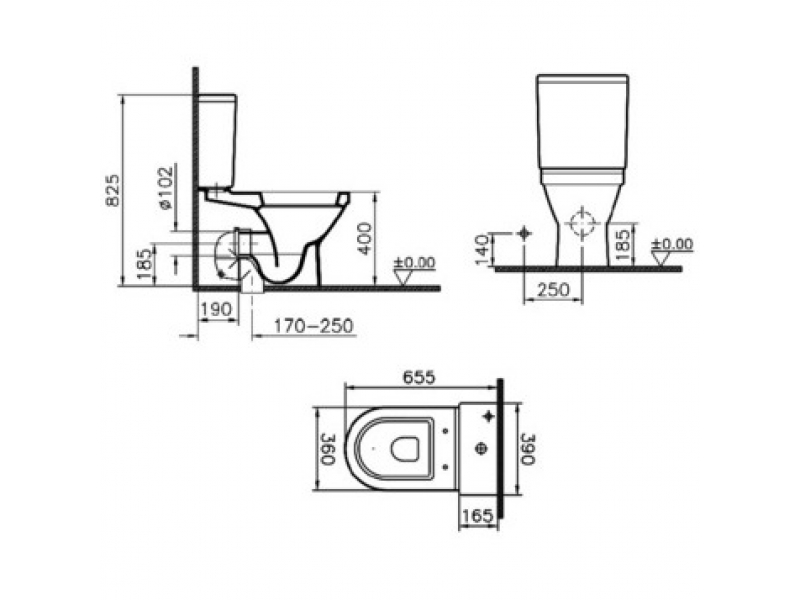 Купить Напольный унитаз Vitra S50 9739B003-1165 крышка микролифт