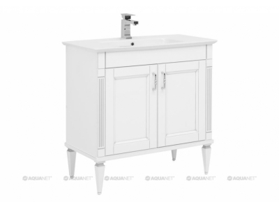 Тумба с раковиной Aquanet Селена 90 белый/серебро